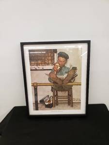 lot 5879 image: framed Norman Rockwell canvas print
