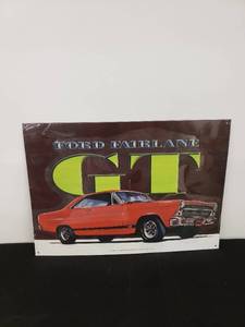 lot 5881 image: Ford Fairlane GT metal sign