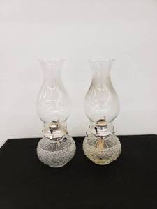 lot 5892 image: pair oil lamps