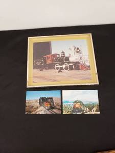 lot 6514 image: framed Santa Fe train pic2 post cards