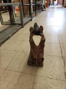 lot 6544 image: solid concrete horse head