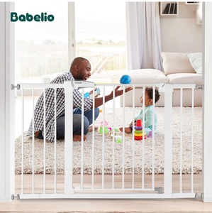 lot 6002 image: Retail $83.99 BABELIO Metal Baby Gate Dog Gate 29-48 Inch Extra Wide Pet Gate for Stairs & Doorways,