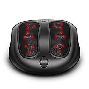 lot 6029 image: Nekteck Foot Massager with Heat, Shiatsu Heated Electric Kneading Foot Massager