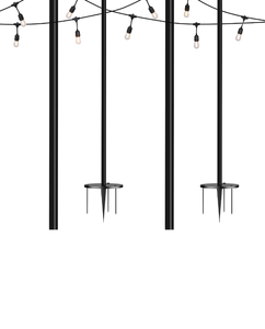 lot 6036 image: String Light Poles, NIOSTA 2 Pack Heavy Duty Designed Base 4 Prongs, Never Bent Poles