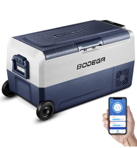 lot 6048 image: Retail $379.99 BODEGA 12 Volt Car Refrigerator, Portable Freezer, Car Fridge Dual Zone WIFI APP Control, 38 Quart