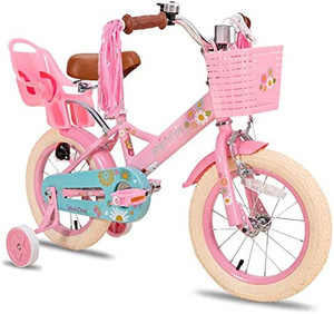 lot 6066 image: Retail $149.99 JOYSTAR Little Daisy Kids Bike for Girls Age 3-7 with Training Wheels and Front Handbrake