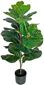 lot 7011 image: BESAMENATURE 30 Little Artificial Fiddle Leaf Fig Tree  Faux Ficus Lyrata for Home Office Decoration