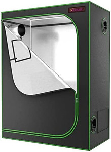 lot 7021 image: RETAIL $$100Growtent Garden 48��x24��x60�� Grow Tent, Reflective 600D Mylar,Hydroponic Grow Tent with Observation Window and Floor Tray for Indoor Plant Growing 4��x2��