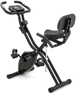 lot 7056 image: RETAIL $180 LANOS Workout Bike For Home - 2 In 1 Recumbent Exercise Bike and Upright Indoor Cycling Bike Positions, 10 Level Magnetic Resistance Exercise Bike, Foldable Stationary Bike Machine, Fitness Bike