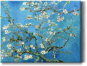 lot 8008 image: Van Gogh Series Impressionist Home Decor Wall Art Almond Blossom Print Canvas Framed Wall Decor Large Wall Painting for Living Room Bedroom Bathroom Dining Room Wall Decorations Pictures 12 x 16 Inch