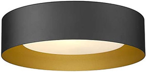 lot 8016 image: AUTELO Flush Mount Ceiling Light, 14 Frosted Glass Shade Close to Ceiling Light Fixture in Black Finish E26 Socket for Living Room Hallway Bedroom C3336XS BK
