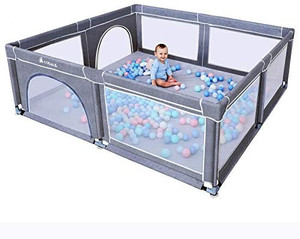 lot 8021 image: TODALE Baby Playpen for Toddler, Extra Large Baby Playard, Infant Safety Activity Center, Sturdy Babies Playpen with Anti-Slip Suckers,Tear-Resistant Material &Breathable Mesh