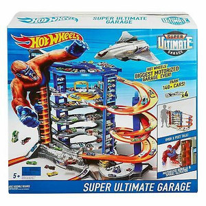 lot 8027 image: BRAND NEW Mattel Hot Wheels Cars, Jet, & Gorilla Super Ultimate Garage Playset