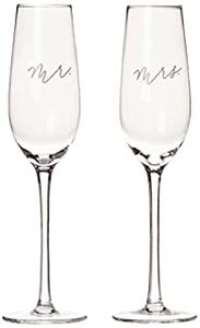 lot 25310 image: Pearhead Mr. & Mrs. Champagne Flute Set, Wedding Toasting Glasses (B08Q1K5JSW)