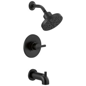 lot 25311 image: Delta 144749 Nicoli Single Function Pressure Balanced Tub And Shower - Black