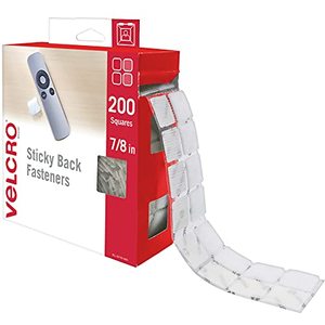 lot 25317 image: VELCRO Brand Mounting Squares  200pk 78 White  Adhesive Sticky Back Hook and Loop for Teacher Supplies Office Organization (30705)