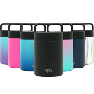 lot 25319 image: Simple Modern 12oz Provision Food Jar with Handle Lid - Vacuum Instulated Thermos - Midnight Black