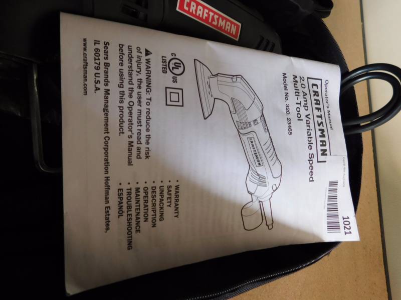 lot 1021 image: Craftsman 2.0amp variable speed multi-tool