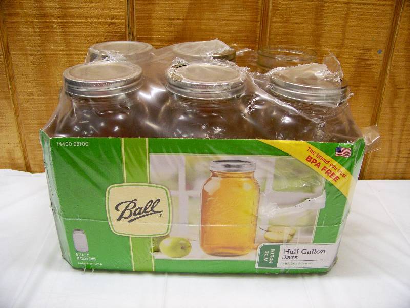 lot 16 image: 6 Ball Wide Mouth Half Gallon Jars