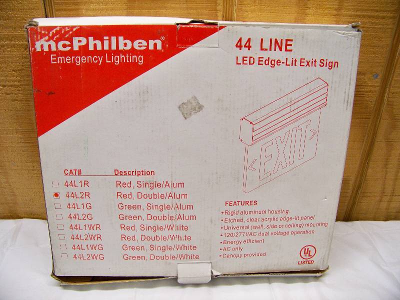 lot 82 image: McPrilben 44 Line LED Edge-Lit Exit Sign