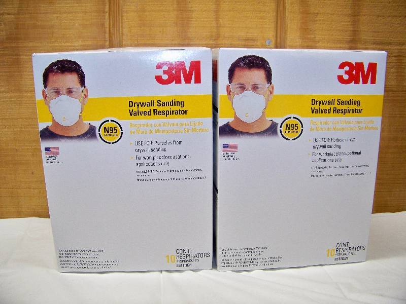 lot 76 image: 2 Boxes of 10 3M Drywall Sanding Valved Respirator