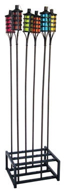 lot 134 image: Islander Stake Torch Set Tiki Torch Set with Storage Base