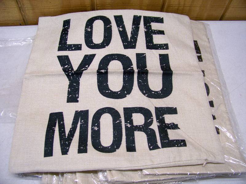 lot 179 image: 10 Love You More Pillow Shams Slips Covers
