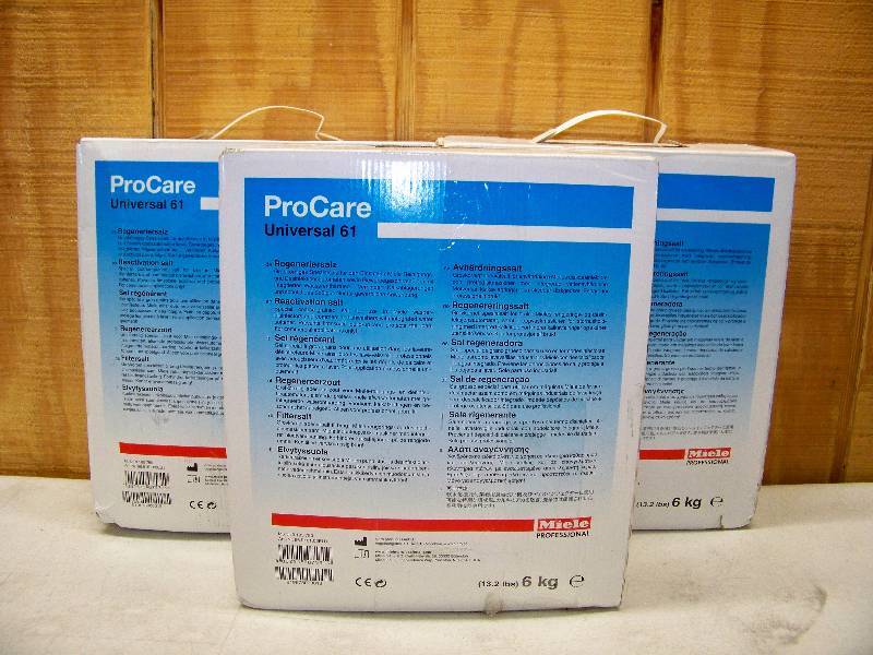 lot 188 image: 3 Boxes Miele ProCare Universal 61 Reactivation Salt for Commercial Dishwasher