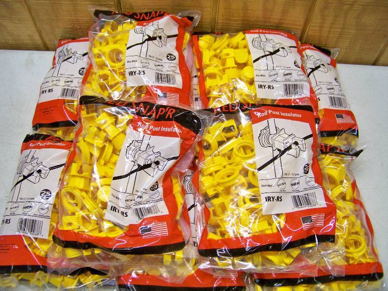 lot 228 image: 10 Bags of 25 Red SnapR Electric Fence Insulators