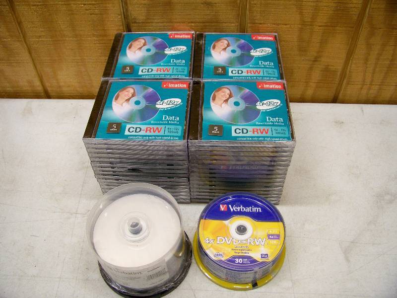 lot 251 image: 140 Rewritable CDs and DVDs