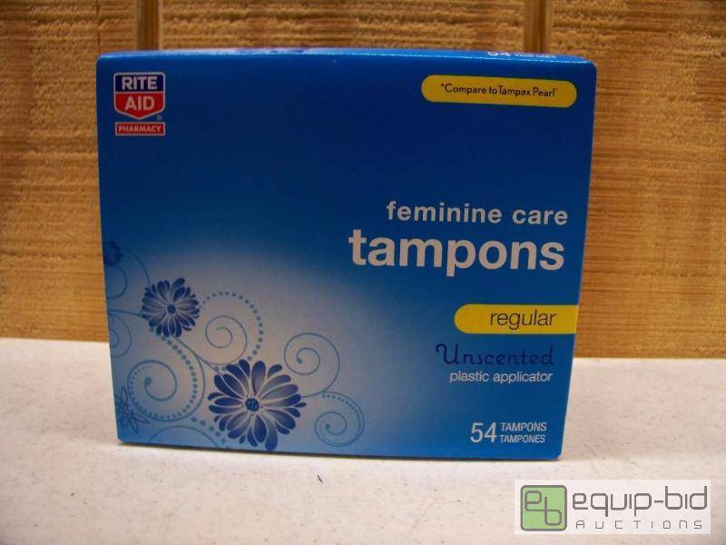 lot 270 image: Case of 12 Boxes of Rite-Aid Regular Tampons