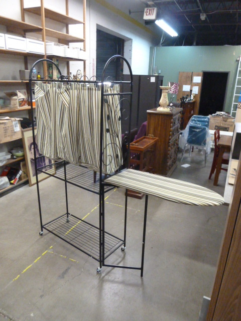 lot 11 image: ROLLING LAUNDRY STATION with IRONING BOARD