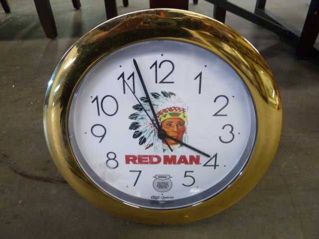 lot 227 image: REDMAN TOBACCO WALL CLOCK