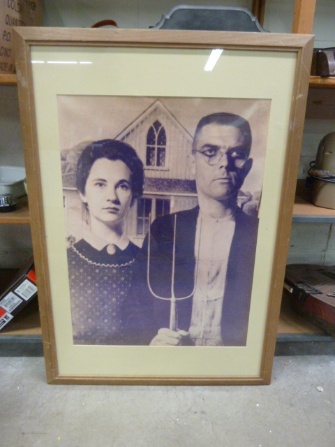 lot 223 image: LARGE ODD GREEN ACRES STYLE WALL ART