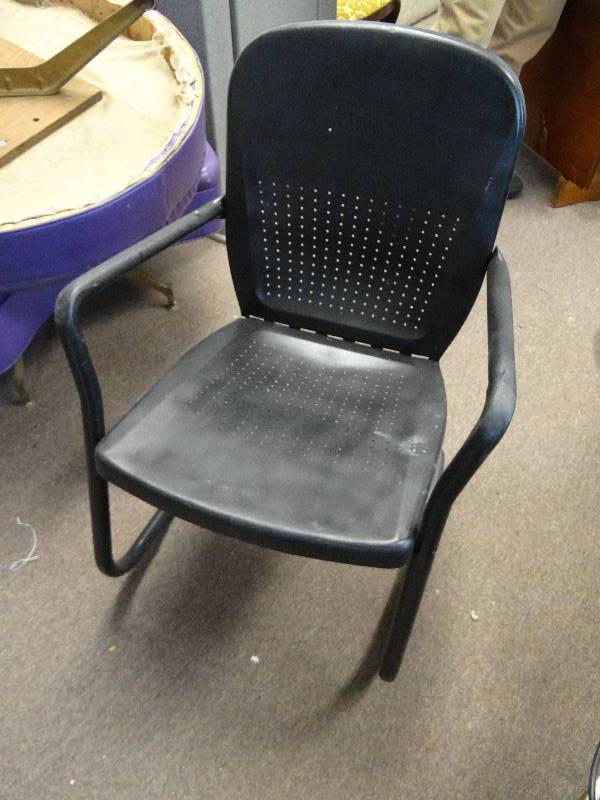 lot 2894 image: Black All Metal Outdoor Rocking Chair