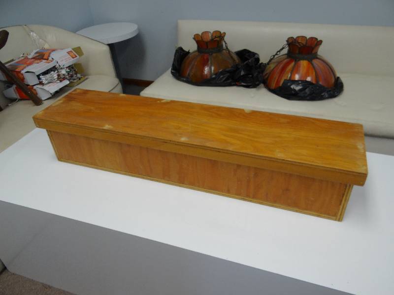 lot 2905 image: Light Solid Wood Custom Made Storage Box