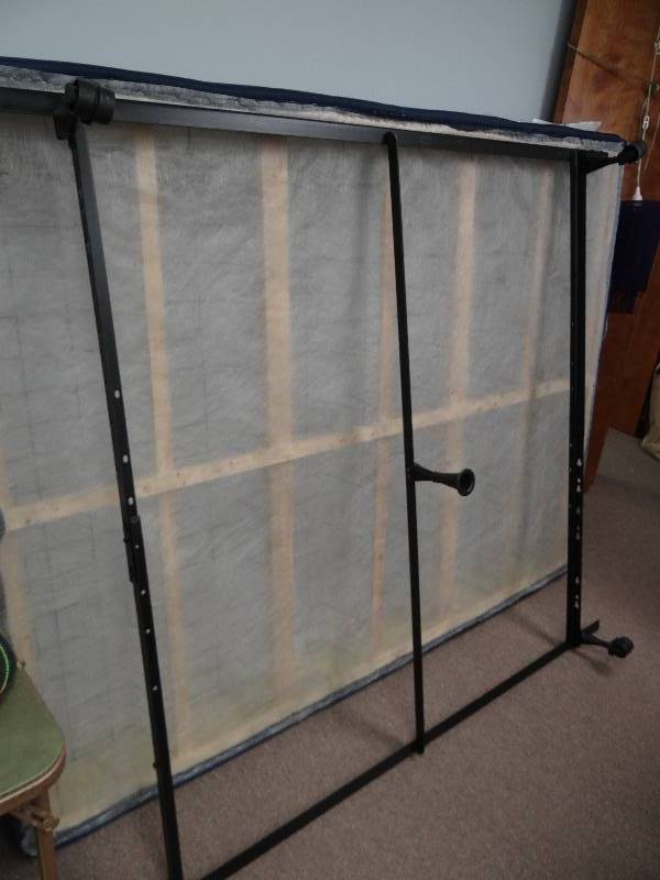 lot 2988 image: New Queen Size Box Spring w Frame on Casters