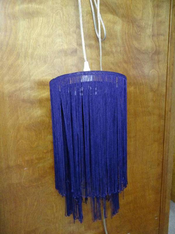 lot 2510 image: Ceiling Hung Purple Decorative String Lamp