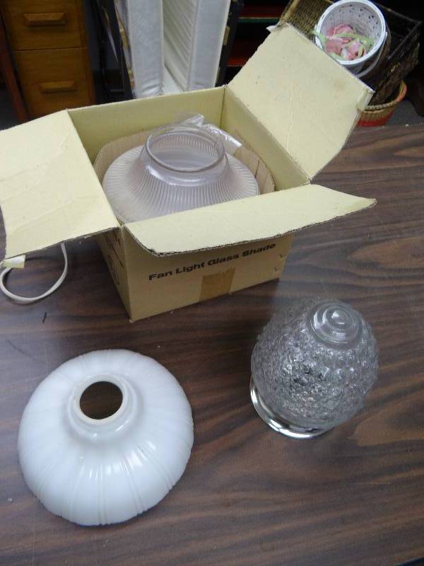 lot 2527 image: (3) Antique Lighting Fixture Shades