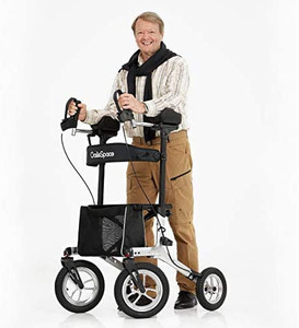 lot 6300 image: Retail $259.99 OasisSpace Non-Pneumatic Upright Walker, All Terrain Roller with Seat, High Mobility
