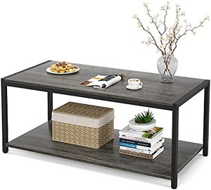 lot 6310 image: Retail $89.99 Homieasy End Table, 43 Industrial Coffee Table for Living Room, Retro Coffee Table