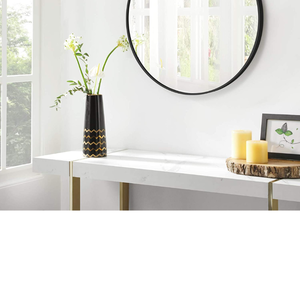 lot 6312 image: Round Wall Mirror, Decorative Circle Mirror, 24-Inch Diameter, Metal Frame
