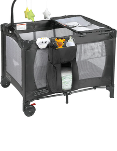 lot 6313 image: Retail $80.79 Kinder King 3 in 1 Portable Nursery Center, Foldable Playard for Baby & Toddler, Infant