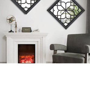 lot 6318 image: Retail $75.00 Wocred 2 PCS Square Wall Mirror,Gorgeous Rustic Farmhouse Accent Mirror,Black