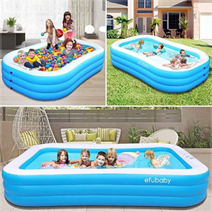 lot 6319 image: efubaby Inflatable childrens pool, inflatable pool, paddling pool for children from 3 years, indoor and outdoor
