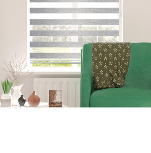 lot 6341 image: Retail $68.00 SHADESU Custom Size Blinds for Windows Dual Layer Zebra Roller Shades Light Filtering Sheer Window Treatments