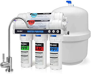 lot 6360 image: Retail $139.99 FS-TFC 5-Stage Reverse Osmosis Water Filtration System 100GPD Fast Flow Plus Extra 4 Filter for Free (FS-RO-100G-A)