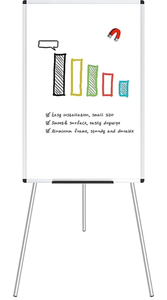 lot 6362 image: Retail $63.99 VIZ-PRO Magnetic Portable Easel Dry Erase Board, Flipchart Easel Stand Tripod Whiteboard, 24W x 36L