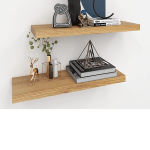 lot 6378 image: INHABIT UNION Oak Floating Shelves for Wall��24in Wall Mounted Display Ledge Shelves