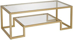 lot 7306 image: RETAIL $110 Athena 45 Wide Rectangular Coffee Table in Brass
